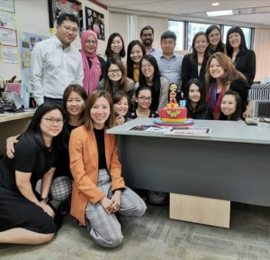 Jenny Li celebrating a work anniversary her previous job