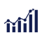 Bar chart with an upwards trend