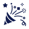Party streamer with confetti to reflect MyPass's regular team events and celebrations