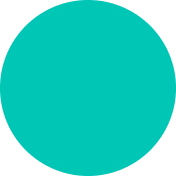 The number one is surrounded by a turquoise circle